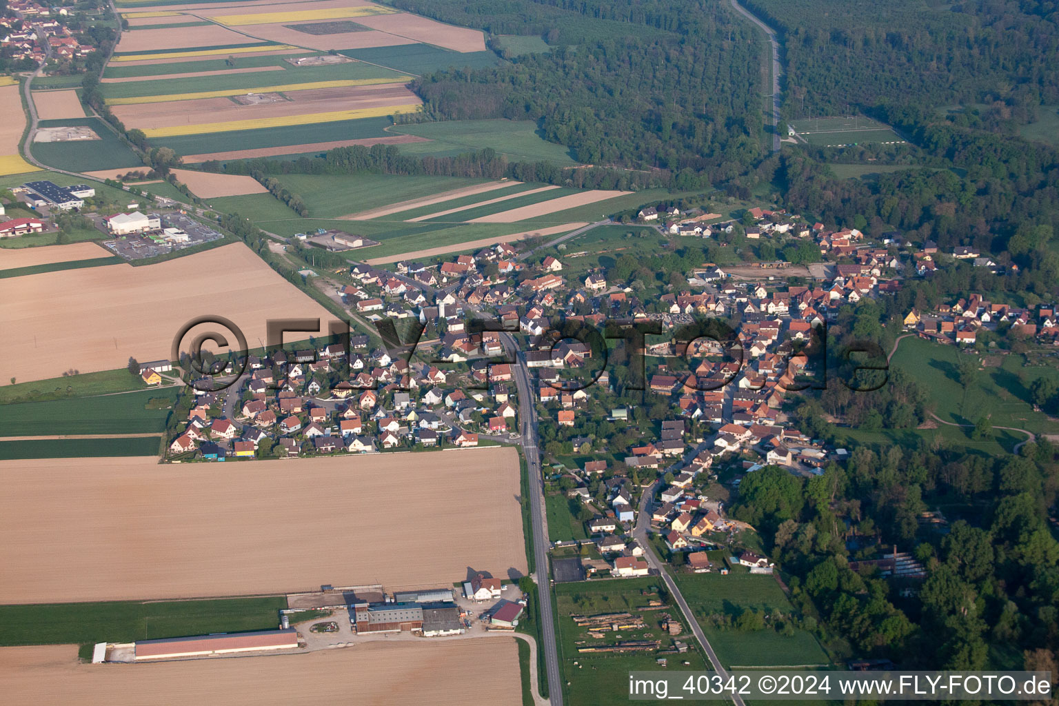 Image drone de Scheibenhardt à Scheibenhard dans le département Bas Rhin, France