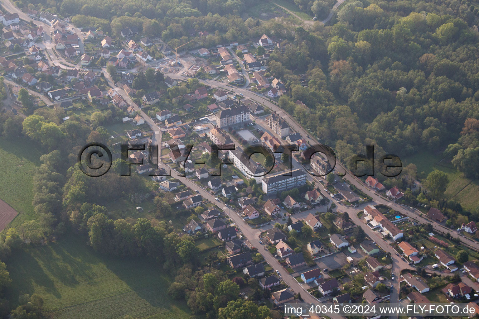 Vue d'oiseau de Lauterbourg dans le département Bas Rhin, France