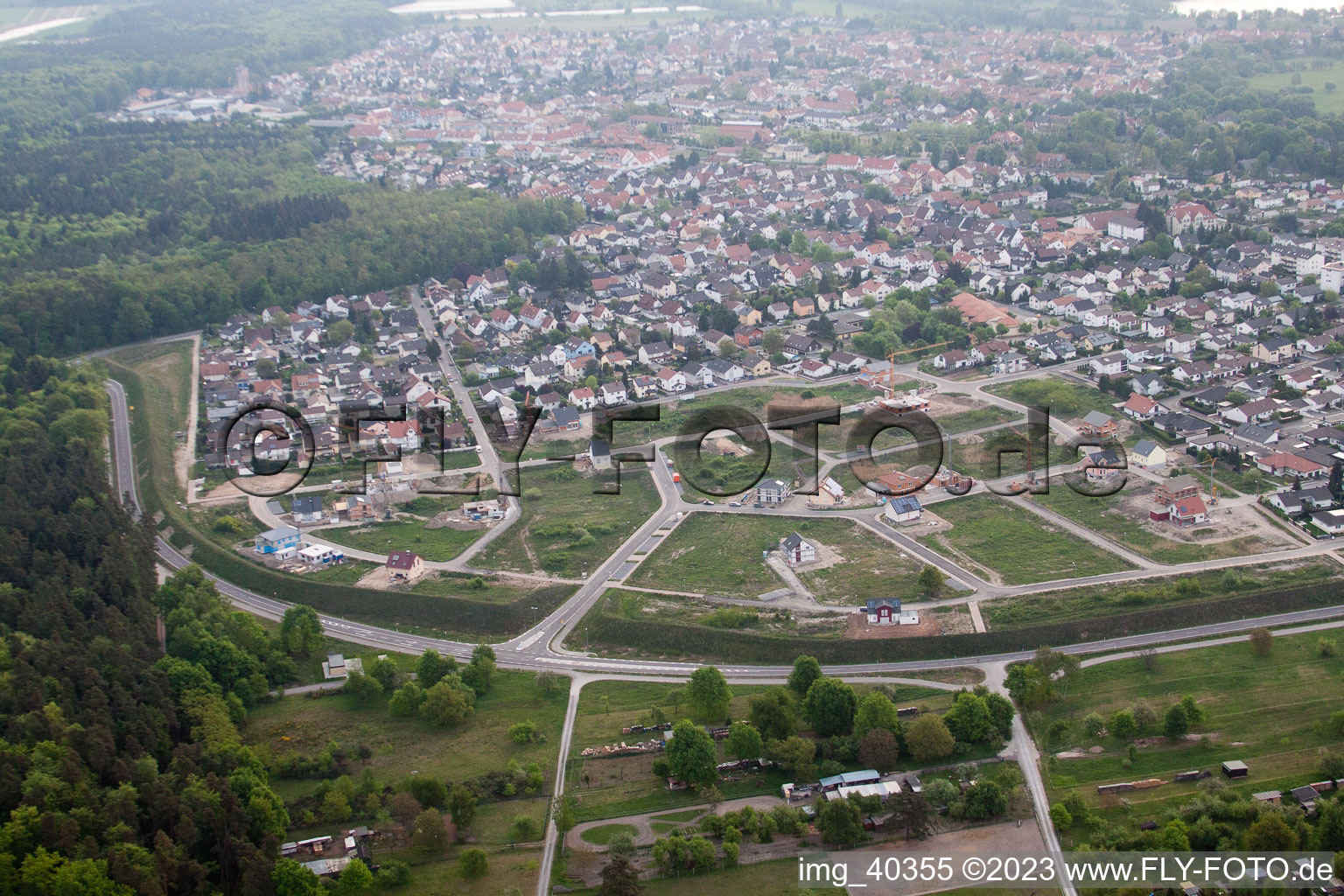 Enregistrement par drone de Jockgrim dans le département Rhénanie-Palatinat, Allemagne