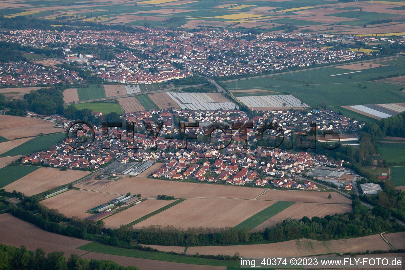 Vue oblique de Kuhardt dans le département Rhénanie-Palatinat, Allemagne
