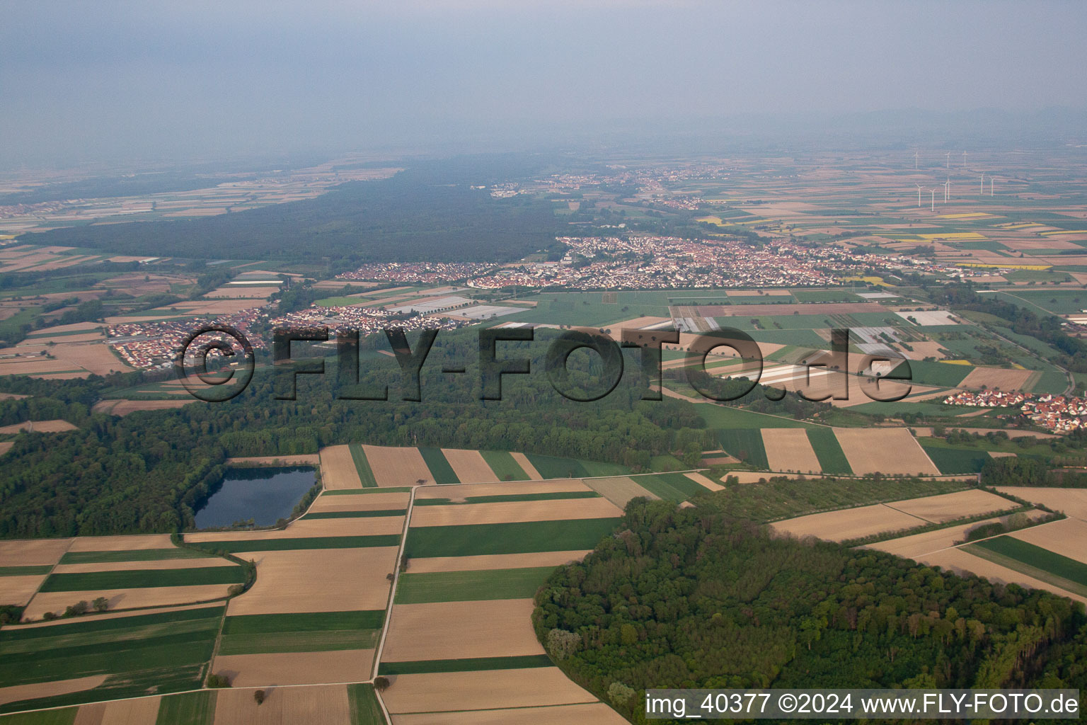 Photographie aérienne de Rülzheim dans le département Rhénanie-Palatinat, Allemagne