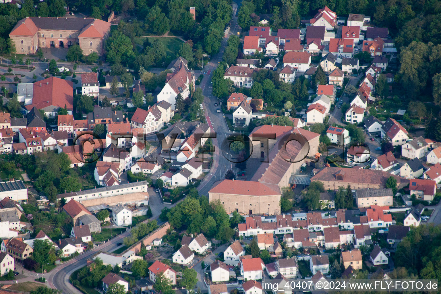 Vue aérienne de Zeughausstr à Germersheim dans le département Rhénanie-Palatinat, Allemagne