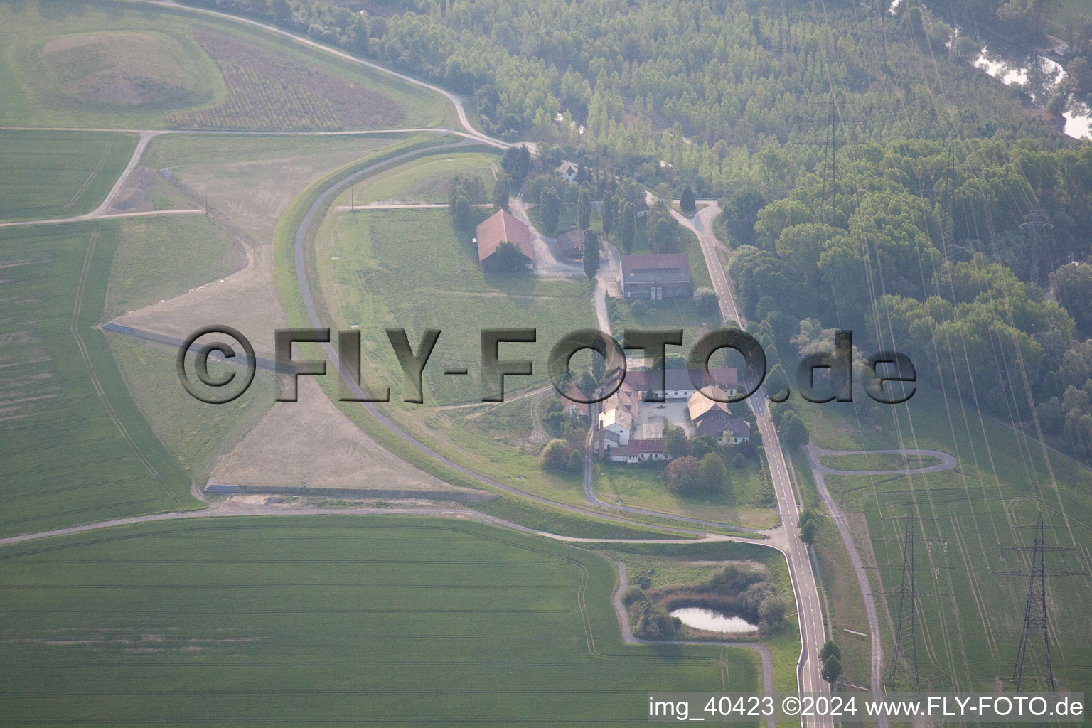 Vue oblique de Philippsburg dans le département Bade-Wurtemberg, Allemagne