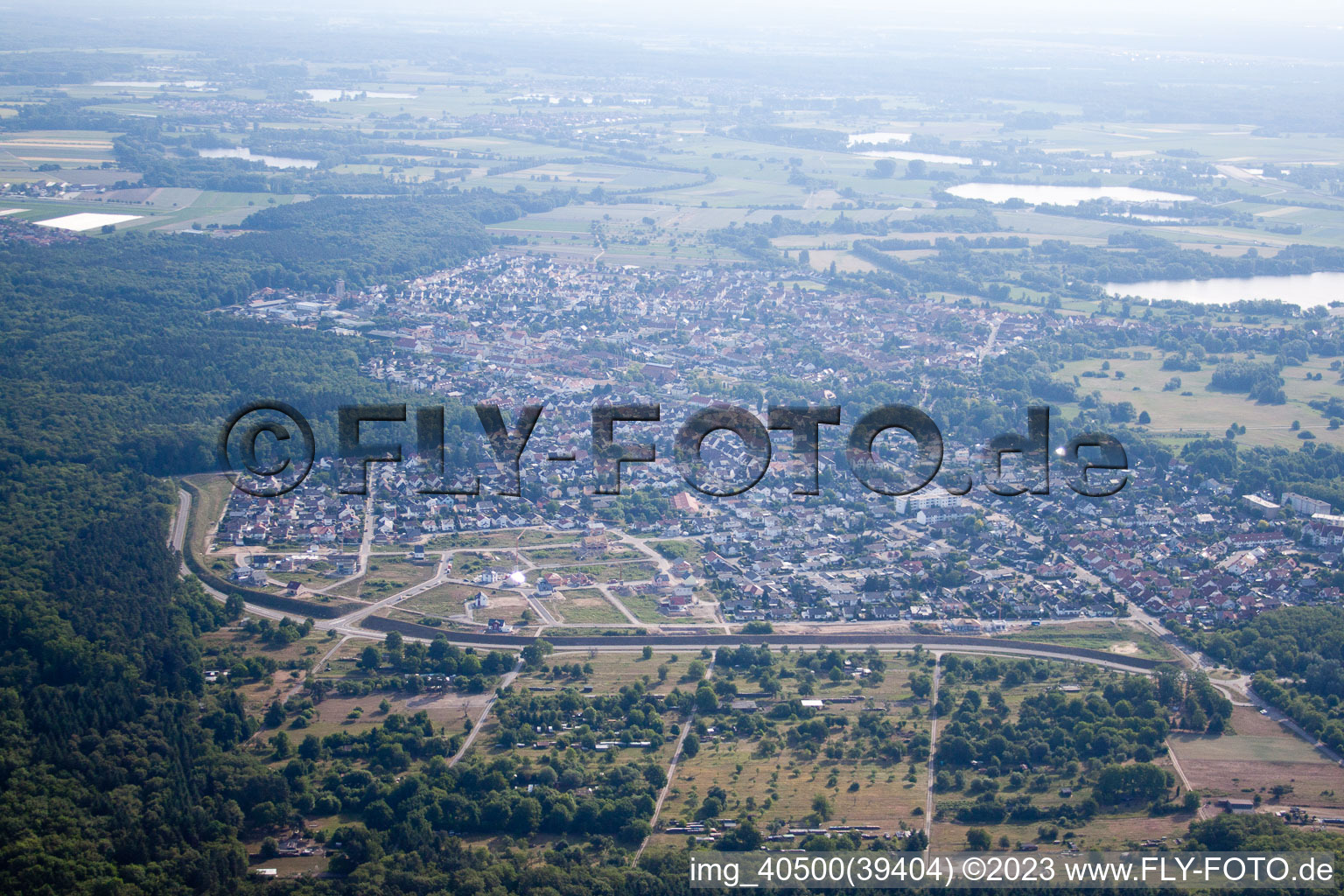 Jockgrim dans le département Rhénanie-Palatinat, Allemagne vue du ciel