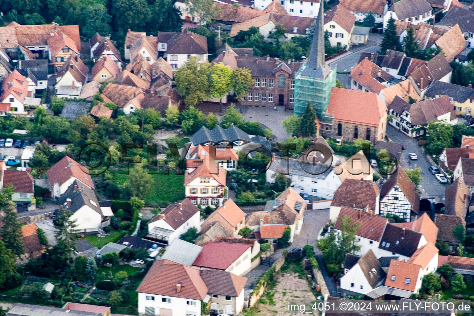 Photographie aérienne de Siebeldingen dans le département Rhénanie-Palatinat, Allemagne