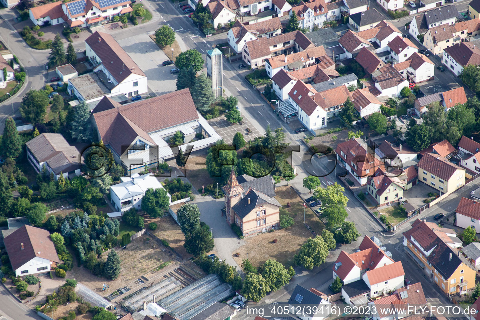 Jockgrim dans le département Rhénanie-Palatinat, Allemagne depuis l'avion