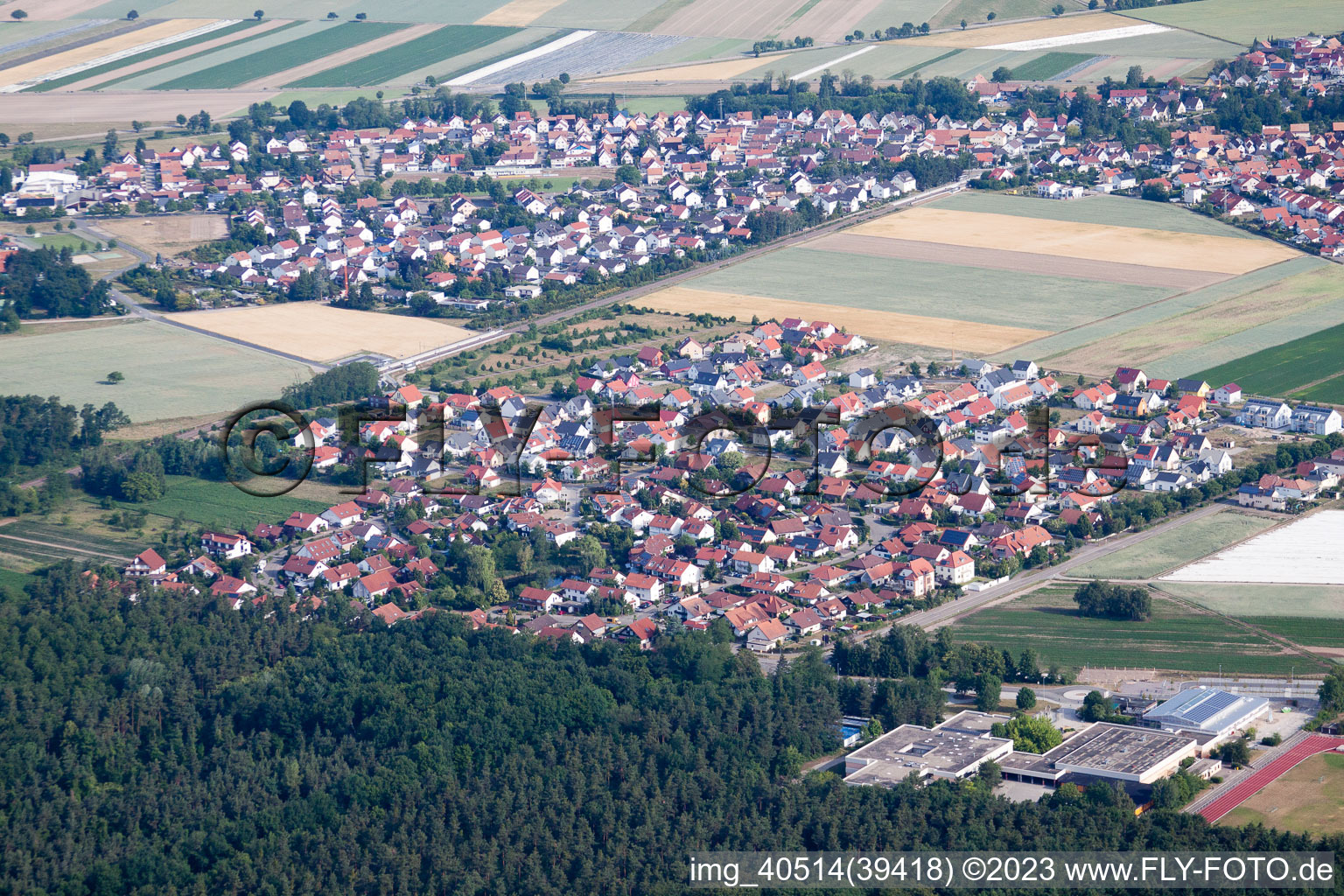 Image drone de Rheinzabern dans le département Rhénanie-Palatinat, Allemagne