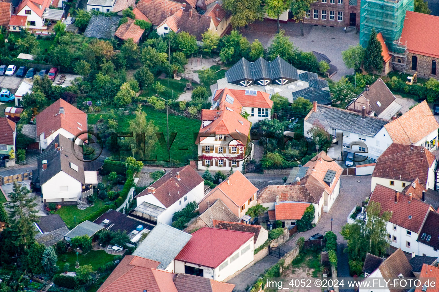 Vue oblique de Siebeldingen dans le département Rhénanie-Palatinat, Allemagne