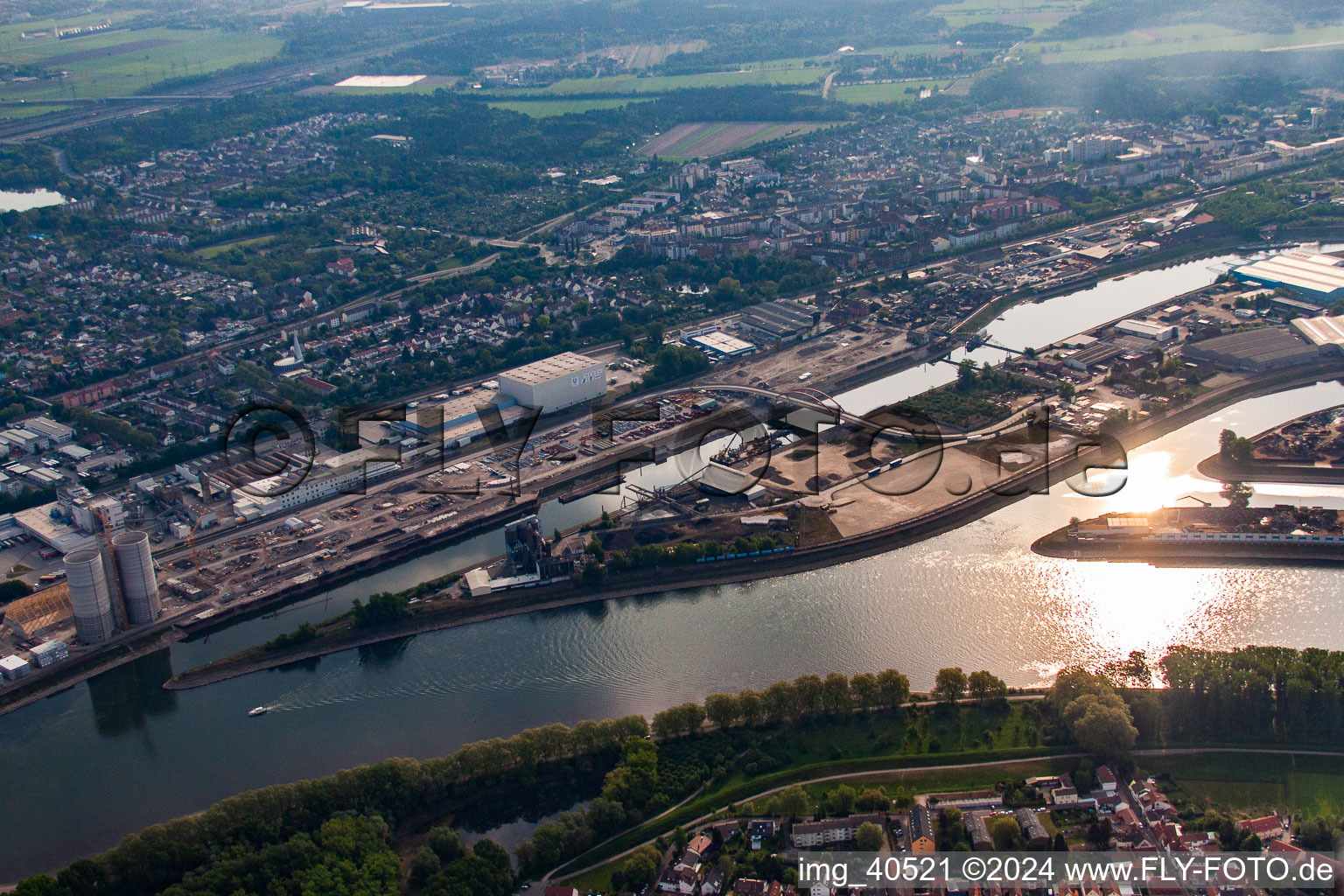 Vue aérienne de Rheinauhafen, Ruhrorter Straße à le quartier Rheinau in Mannheim dans le département Bade-Wurtemberg, Allemagne