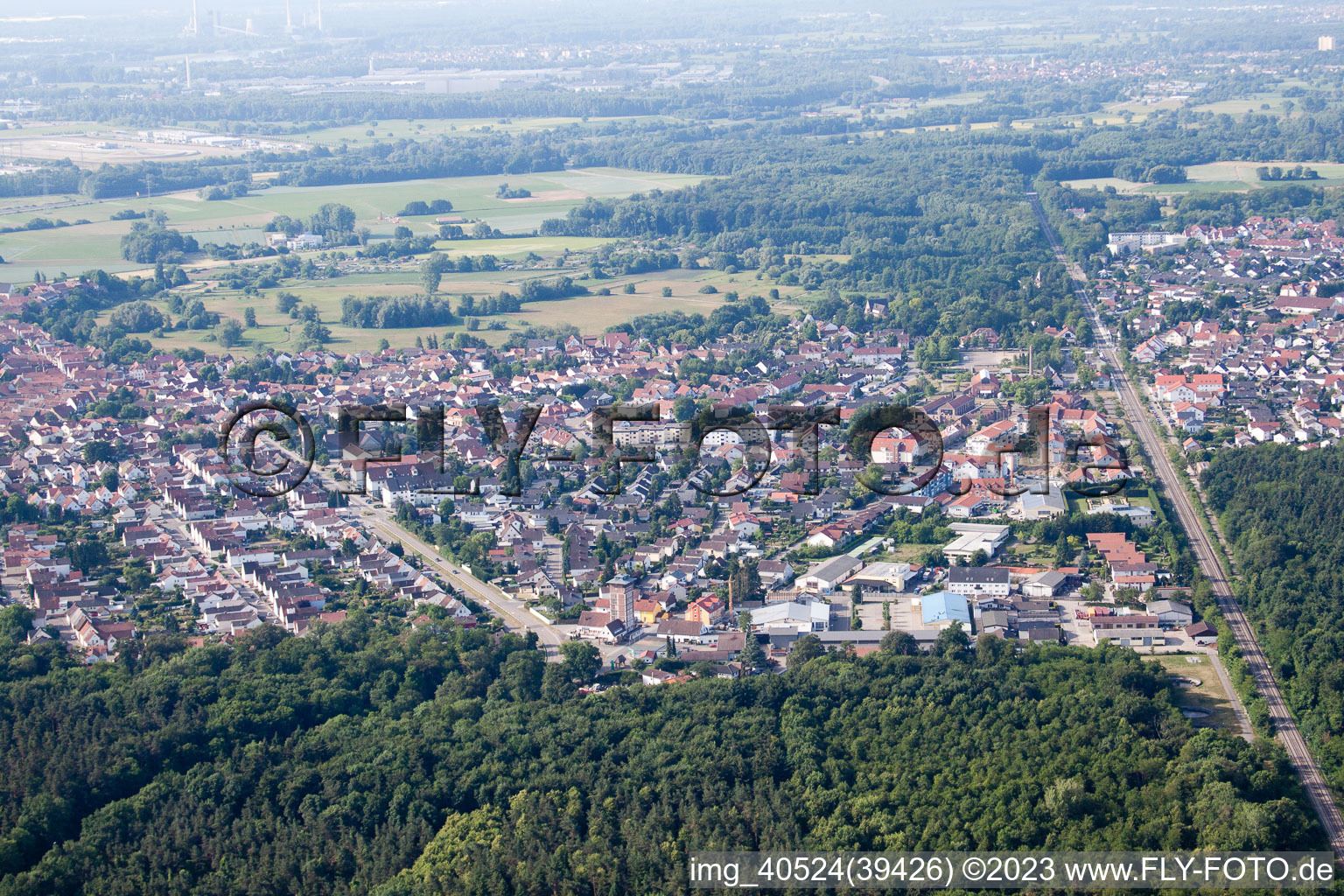 Enregistrement par drone de Jockgrim dans le département Rhénanie-Palatinat, Allemagne