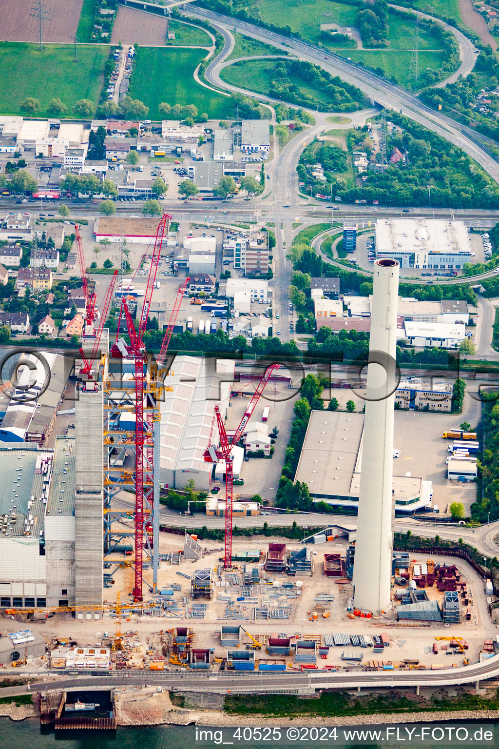 Image drone de GKM à le quartier Neckarau in Mannheim dans le département Bade-Wurtemberg, Allemagne