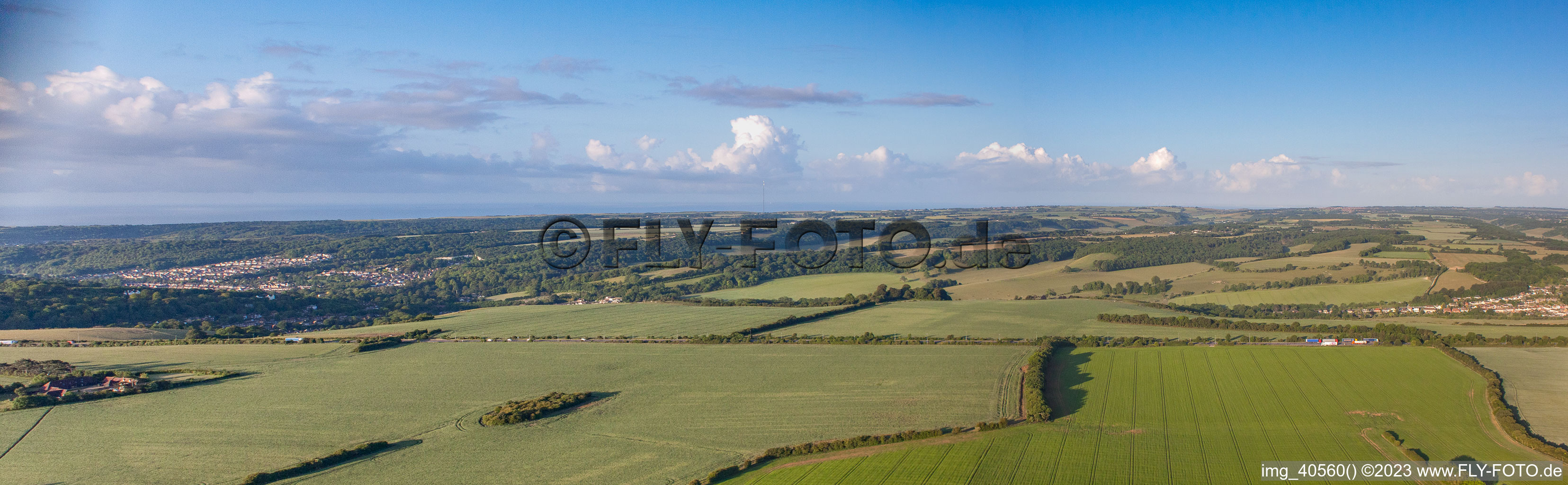 Vue aérienne de Panorama à Coldred dans le département Angleterre, Grande Bretagne