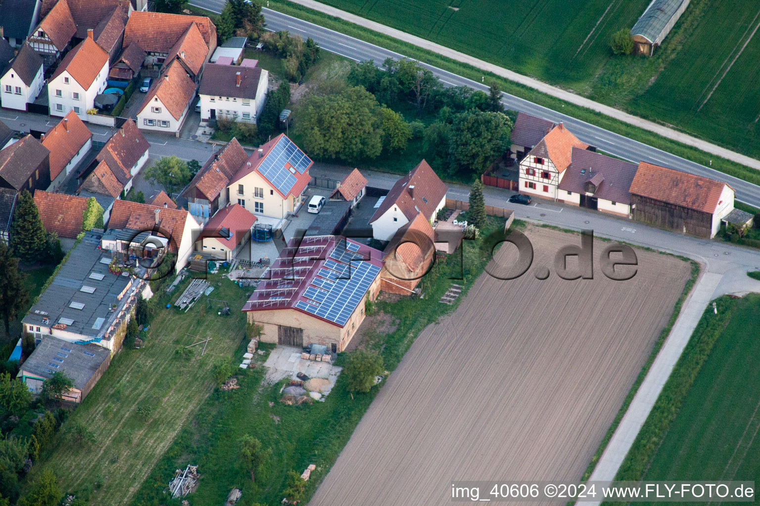 Vue aérienne de Brehmstr à le quartier Minderslachen in Kandel dans le département Rhénanie-Palatinat, Allemagne