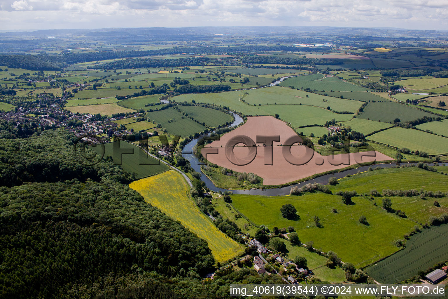 Vue aérienne de Mordiford dans le département Angleterre, Grande Bretagne