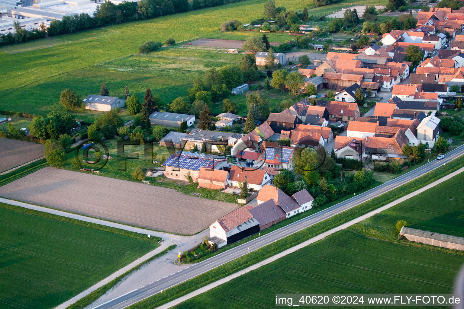 Vue d'oiseau de Brehmstr à le quartier Minderslachen in Kandel dans le département Rhénanie-Palatinat, Allemagne