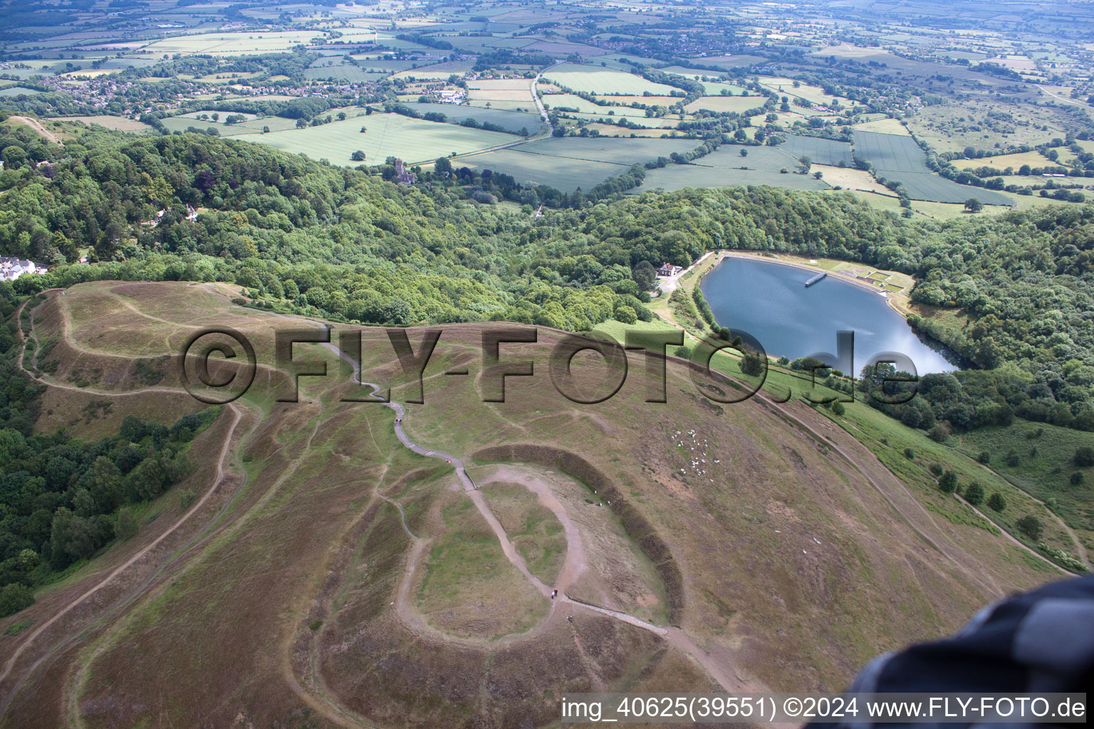 Photographie aérienne de Malvern Wells, fouilles préhistoriques à Putley dans le département Angleterre, Grande Bretagne