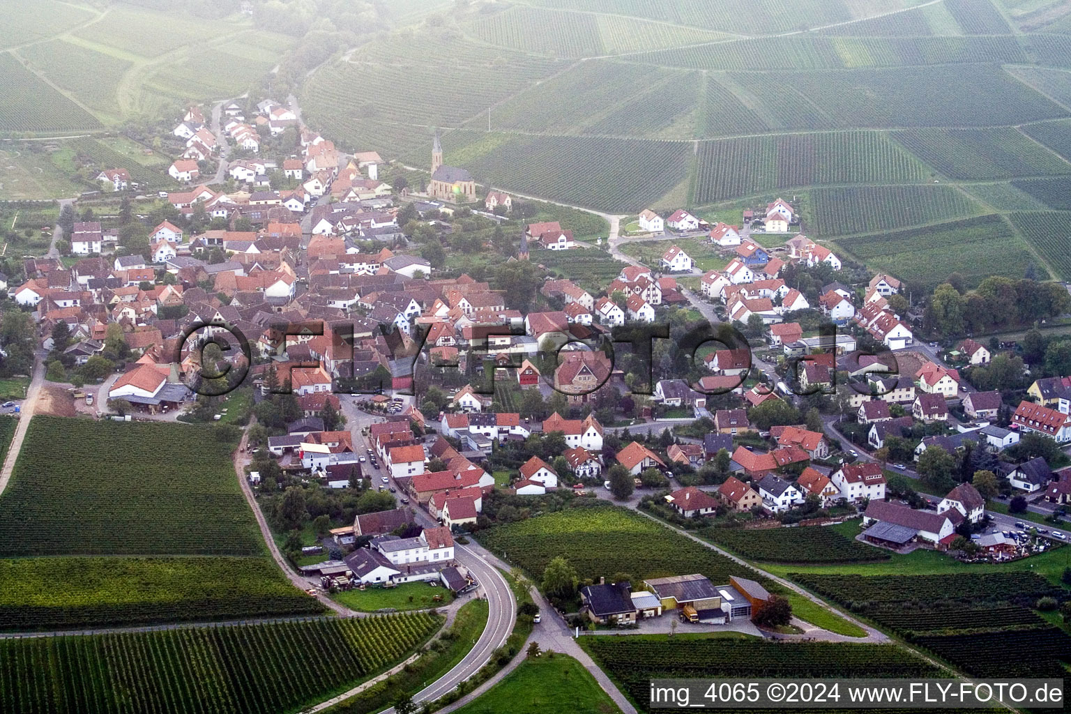 Image drone de Birkweiler dans le département Rhénanie-Palatinat, Allemagne