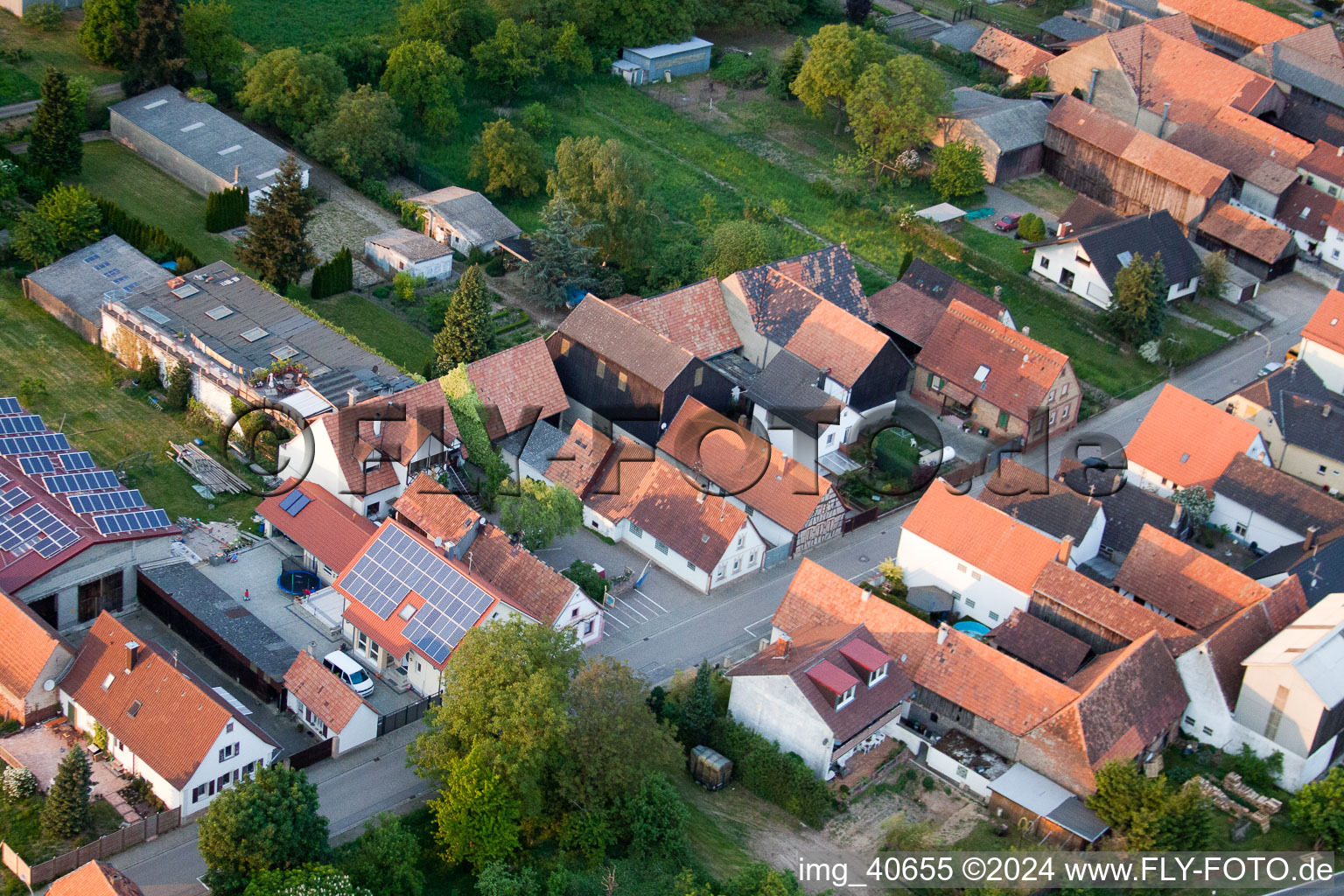 Brehmstr à le quartier Minderslachen in Kandel dans le département Rhénanie-Palatinat, Allemagne d'en haut