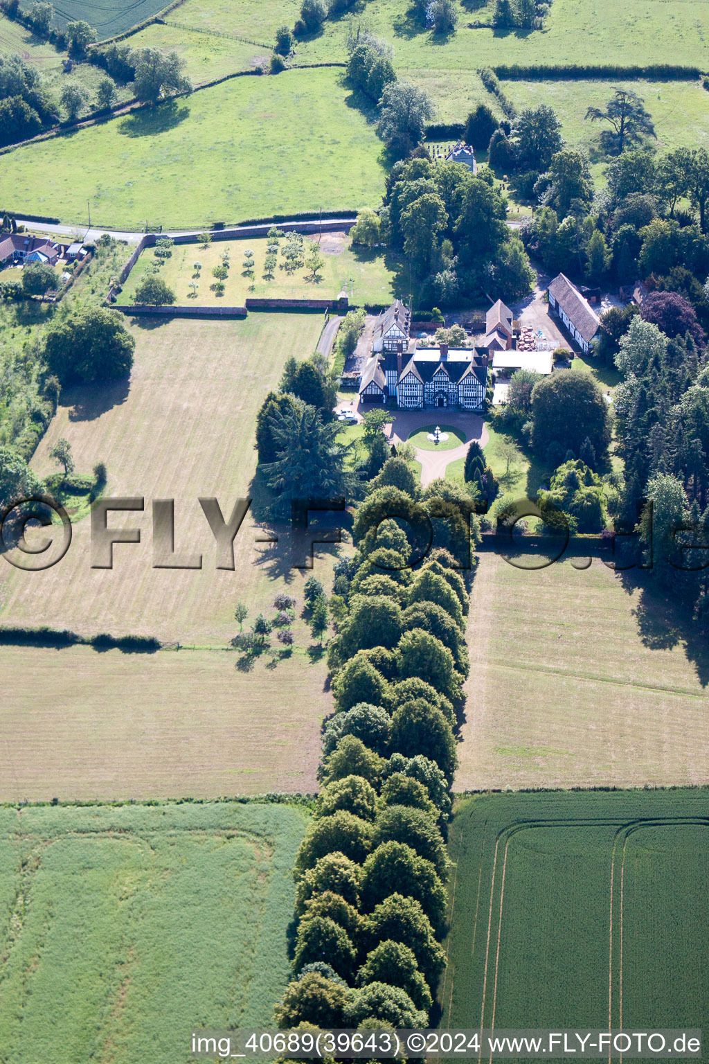 Vue aérienne de Earls Croome dans le département Angleterre, Grande Bretagne