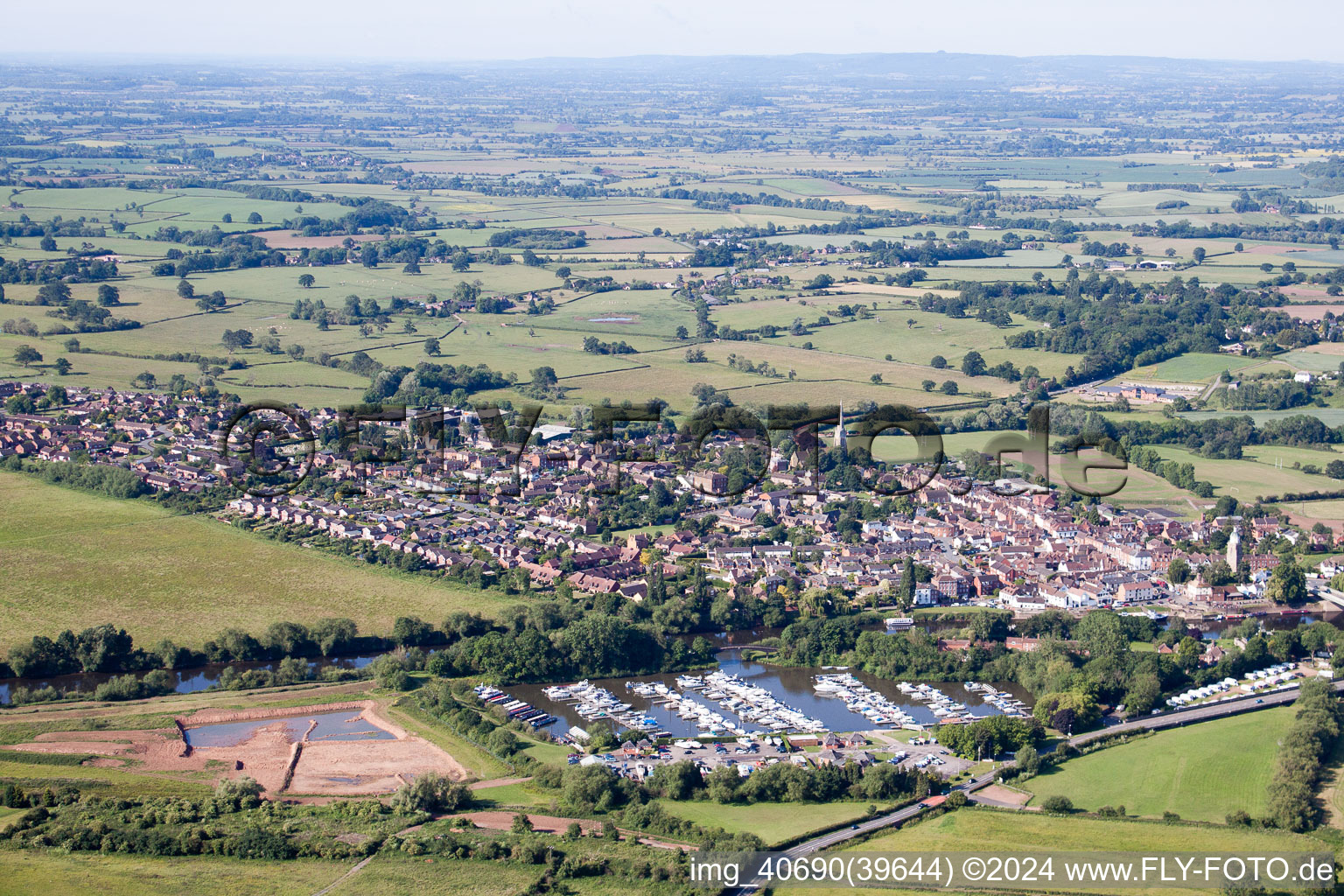 Vue aérienne de Earls Croome dans le département Angleterre, Grande Bretagne