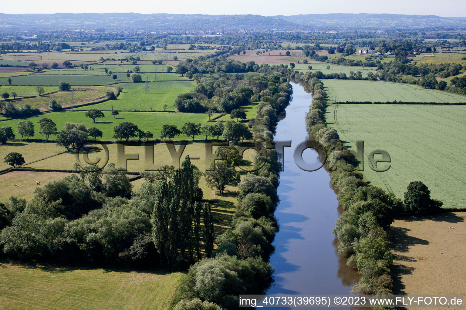 Photographie aérienne de Rivière Severn près de Sandhurst à Ashleworth dans le département Angleterre, Grande Bretagne