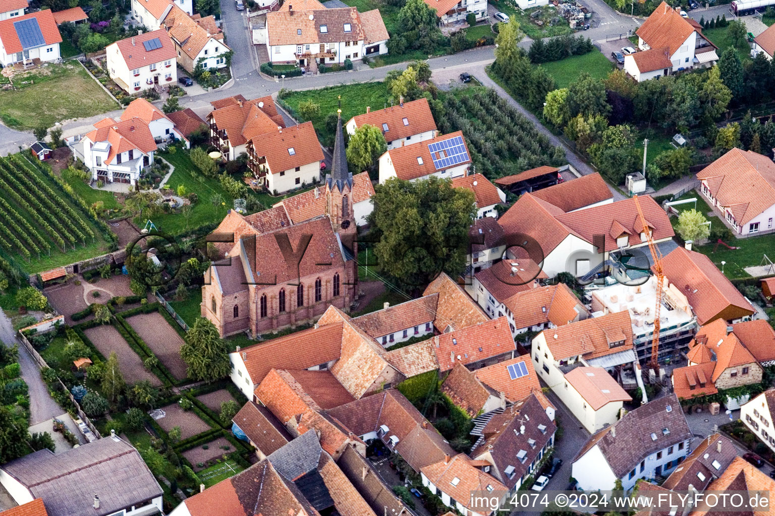 Birkweiler dans le département Rhénanie-Palatinat, Allemagne d'en haut