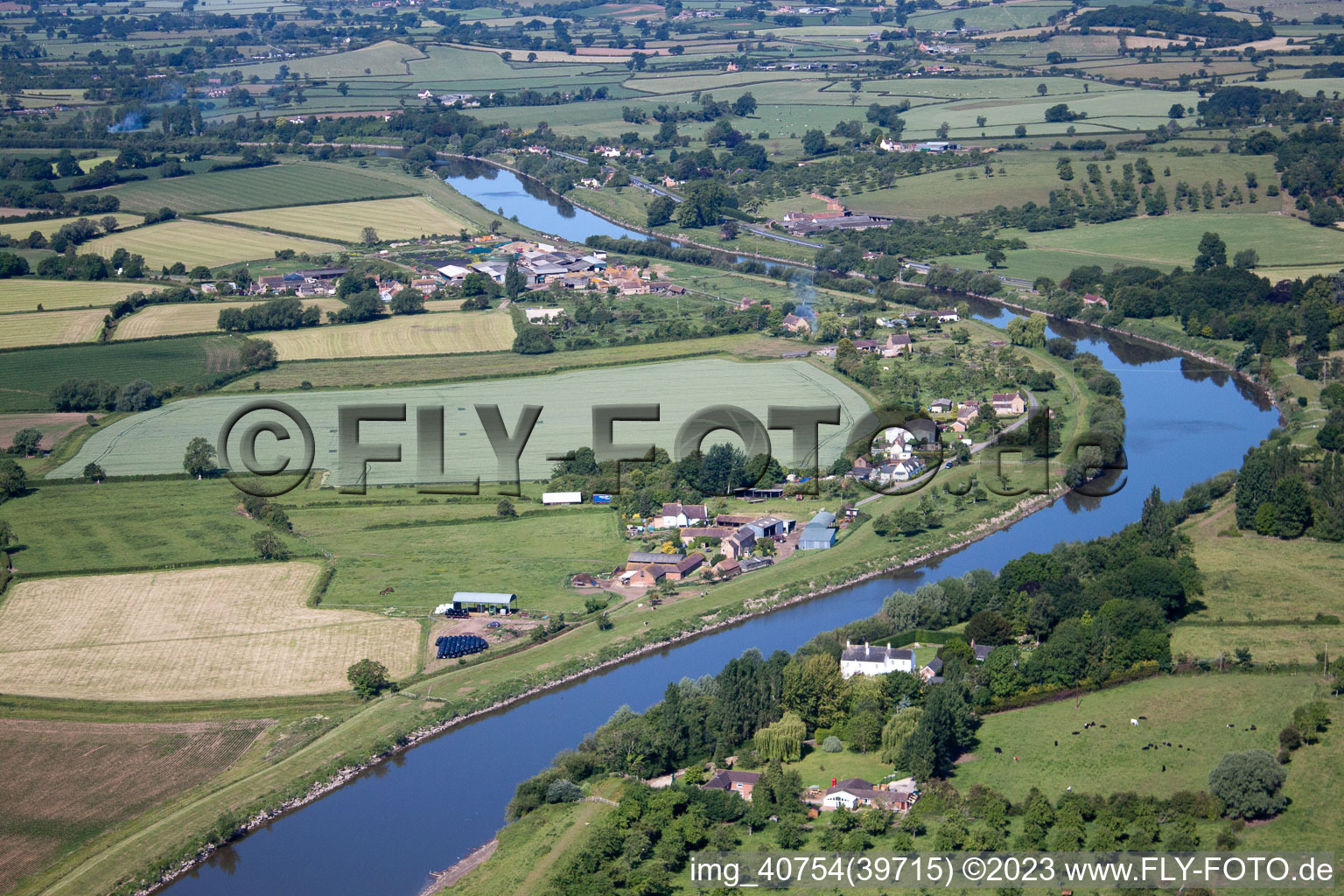 Vue aérienne de Rivière Severn près de Elmore à Elmore dans le département Angleterre, Grande Bretagne