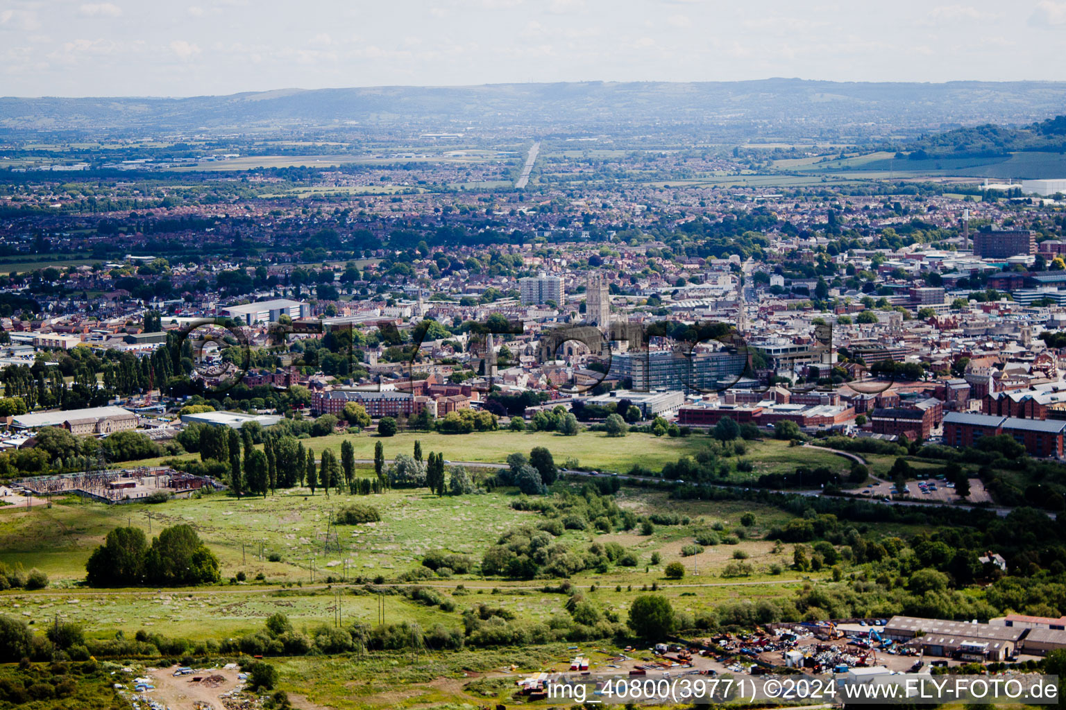 Vue aérienne de Gloucester à Hempstead dans le département Angleterre, Grande Bretagne