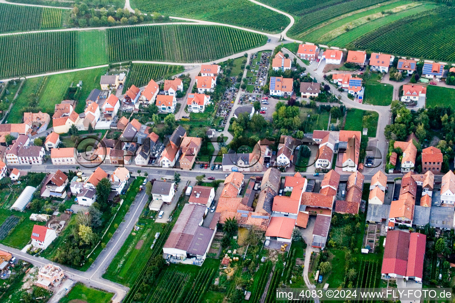 Ranschbach dans le département Rhénanie-Palatinat, Allemagne depuis l'avion