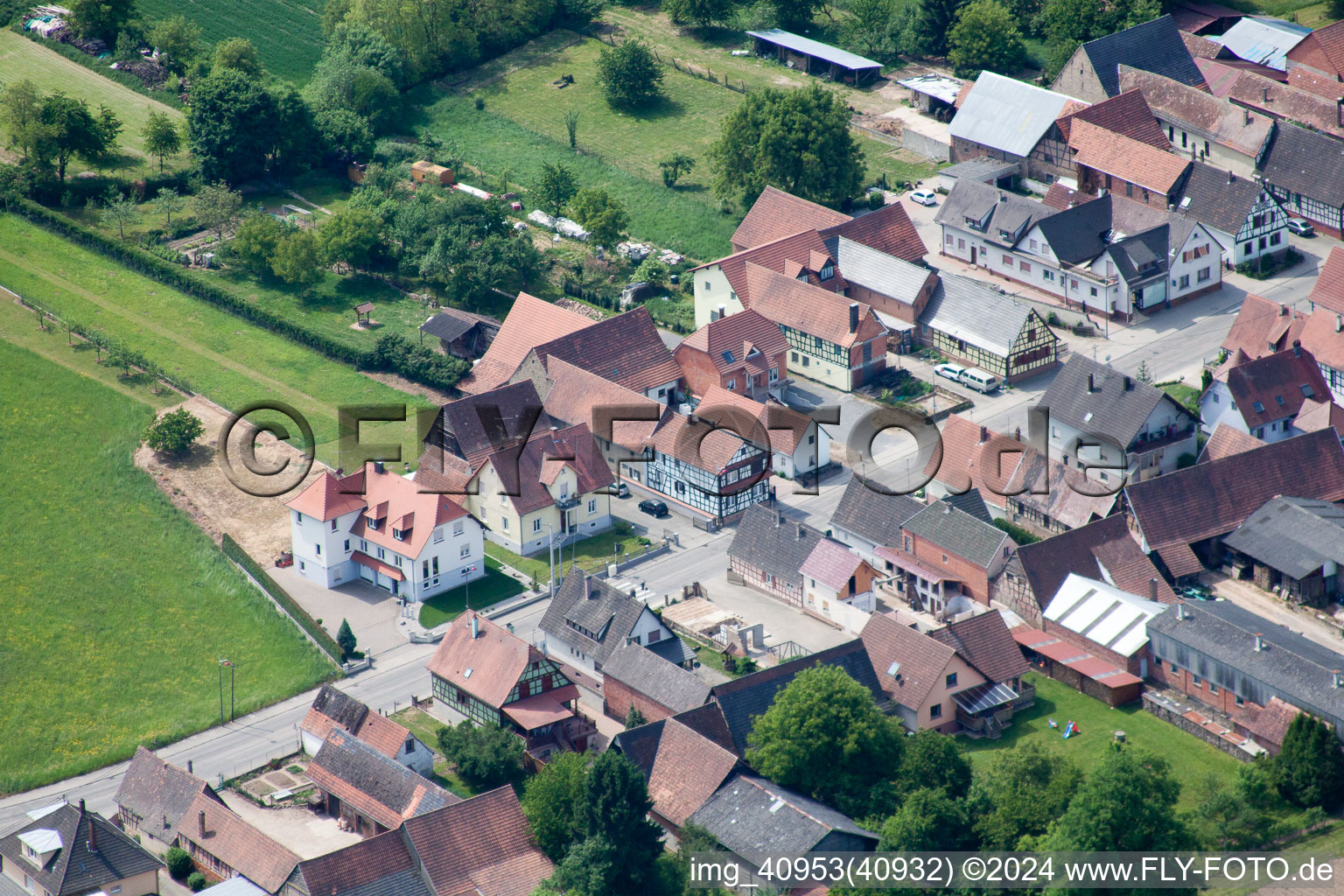 Scheibenhard dans le département Bas Rhin, France vue du ciel