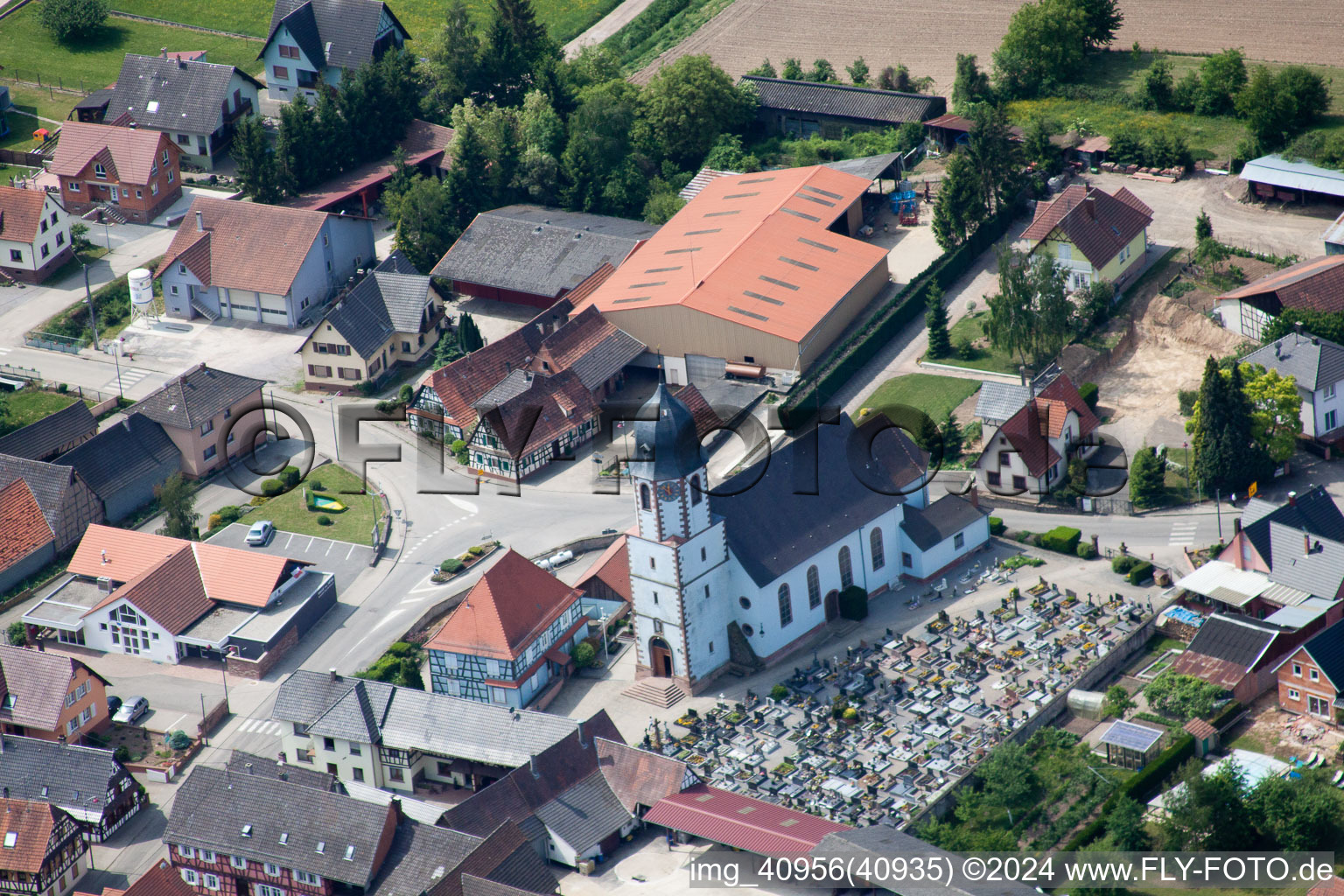 Image drone de Niederlauterbach dans le département Bas Rhin, France