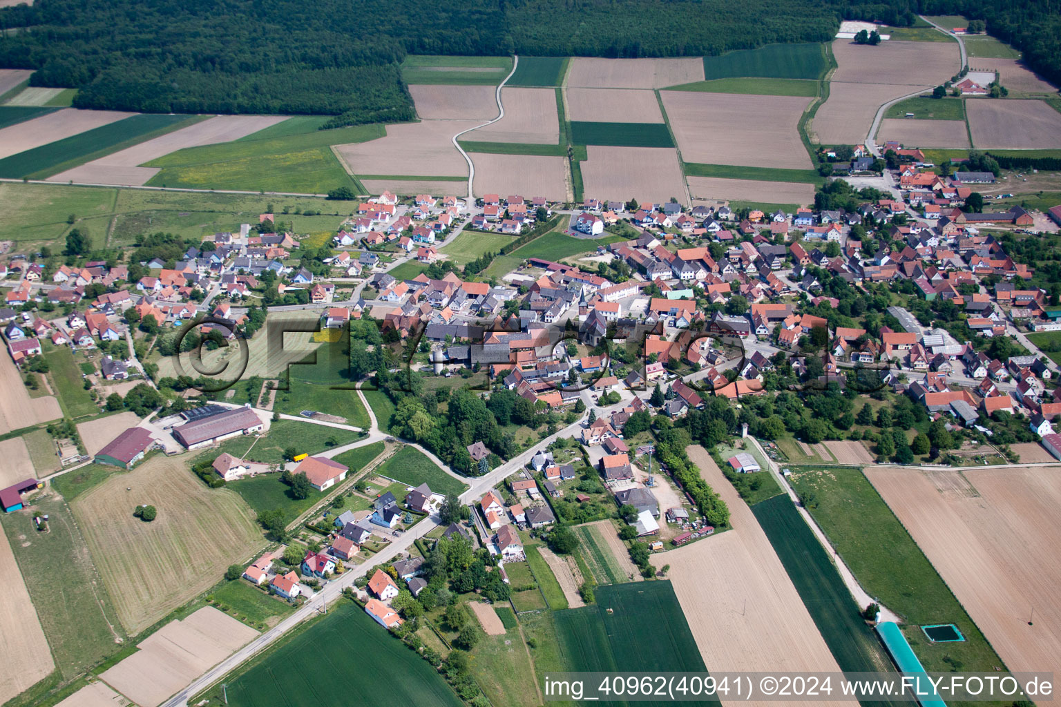 Salmbach dans le département Bas Rhin, France vu d'un drone