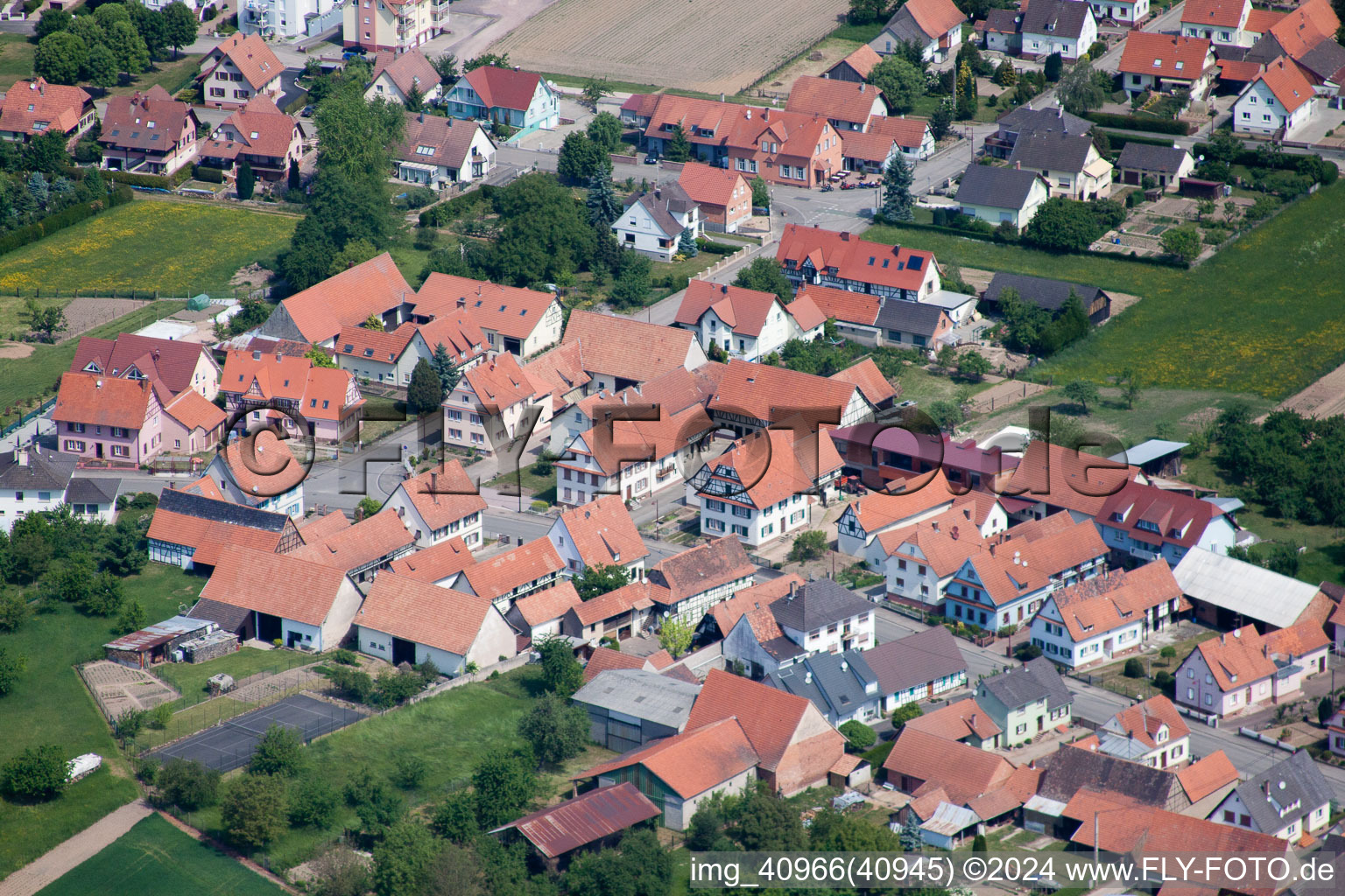 Schleithal dans le département Bas Rhin, France hors des airs