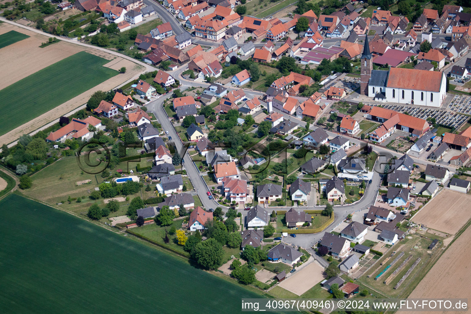 Schleithal dans le département Bas Rhin, France vue d'en haut