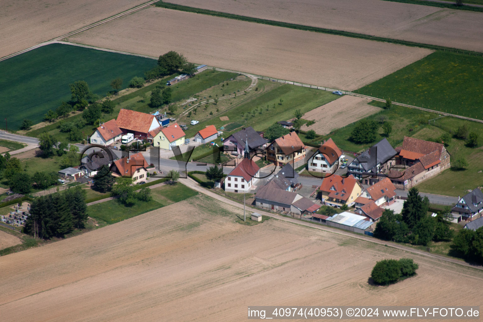 Schleithal dans le département Bas Rhin, France vue du ciel