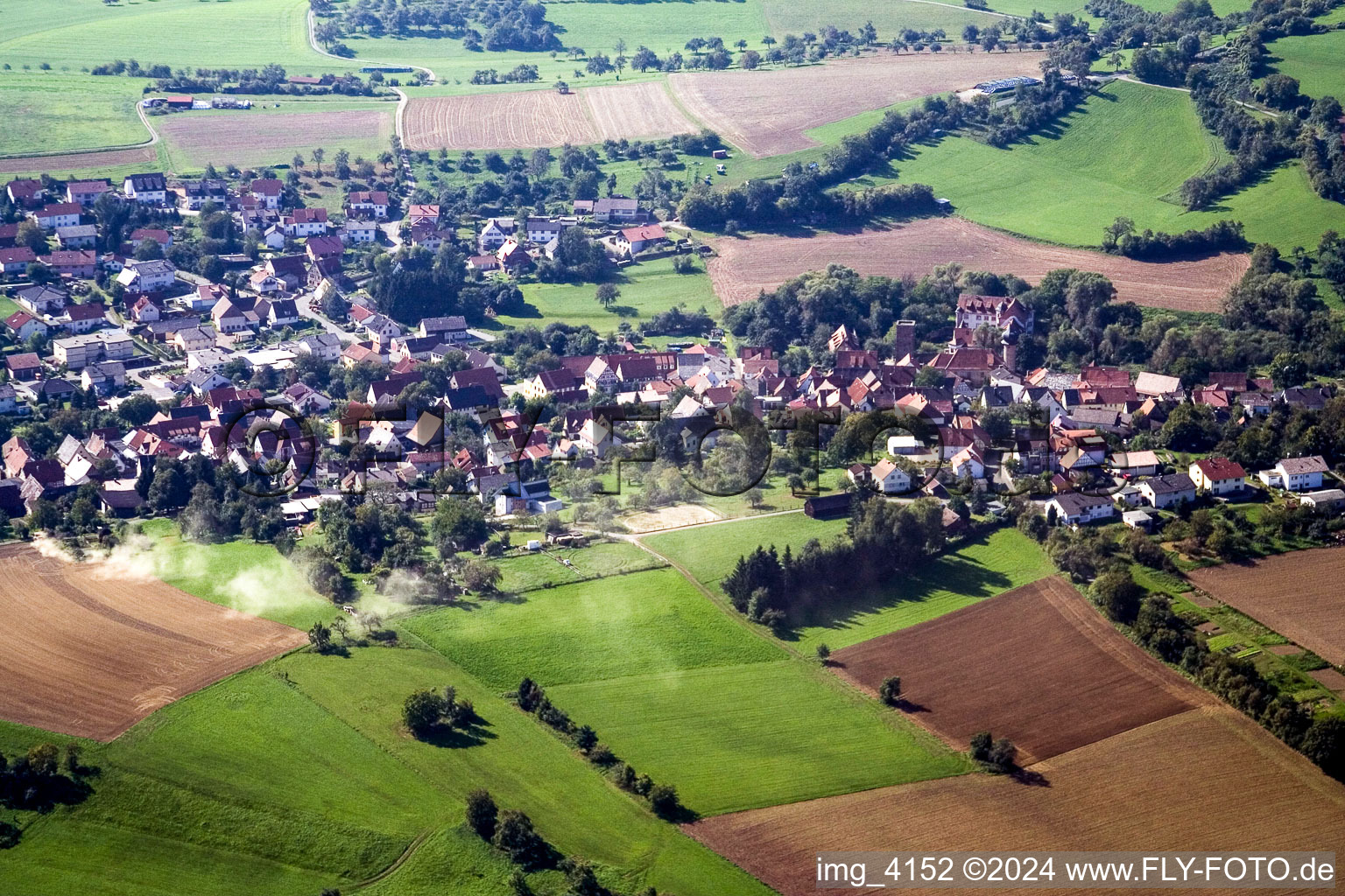 Vue aérienne de Du nord à le quartier Lohrbach in Mosbach dans le département Bade-Wurtemberg, Allemagne