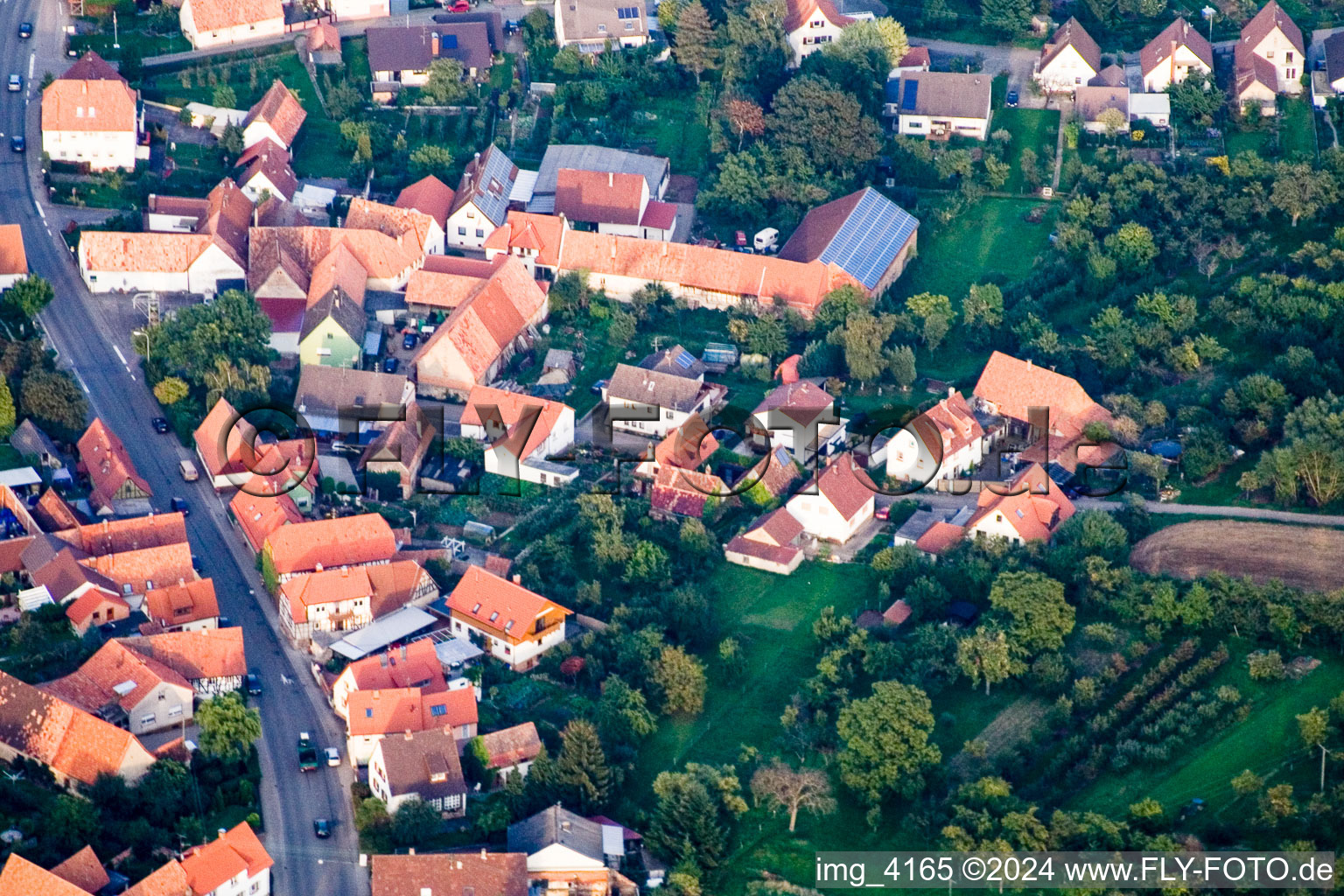 Vue d'oiseau de Quartier Schweigen in Schweigen-Rechtenbach dans le département Rhénanie-Palatinat, Allemagne