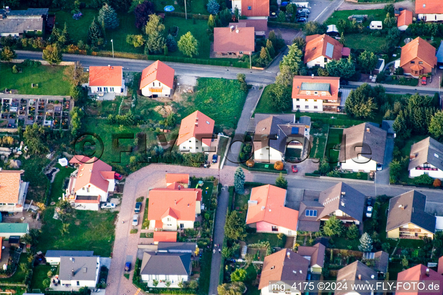 Quartier Rechtenbach in Schweigen-Rechtenbach dans le département Rhénanie-Palatinat, Allemagne d'en haut