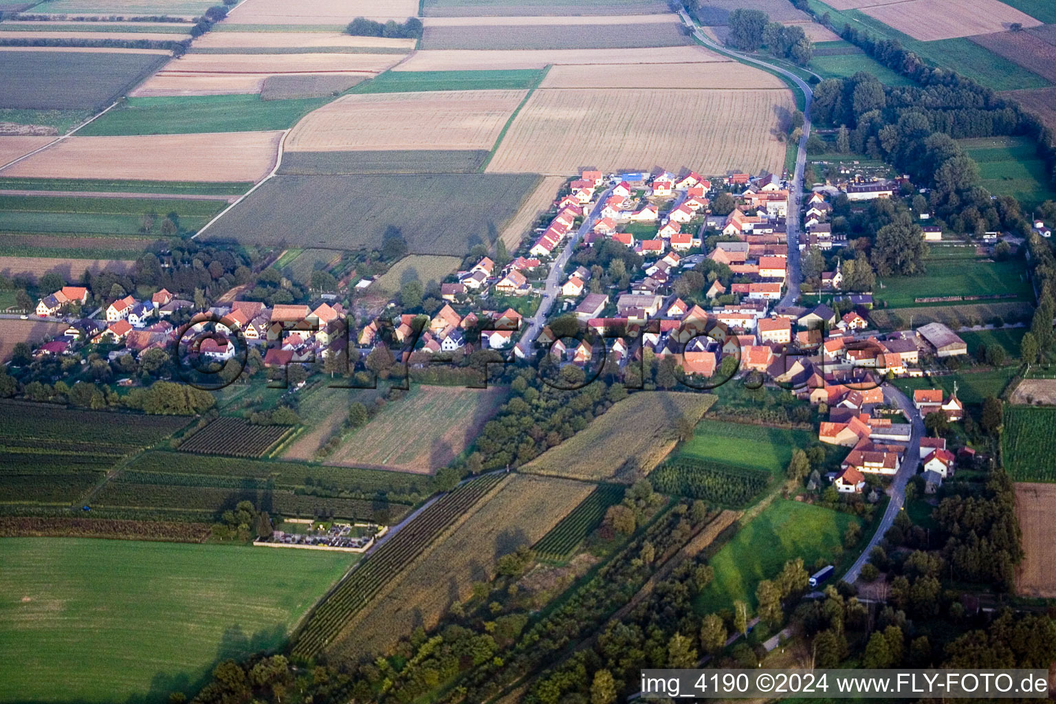 Vue aérienne de Quartier Kleinsteinfeld in Niederotterbach dans le département Rhénanie-Palatinat, Allemagne