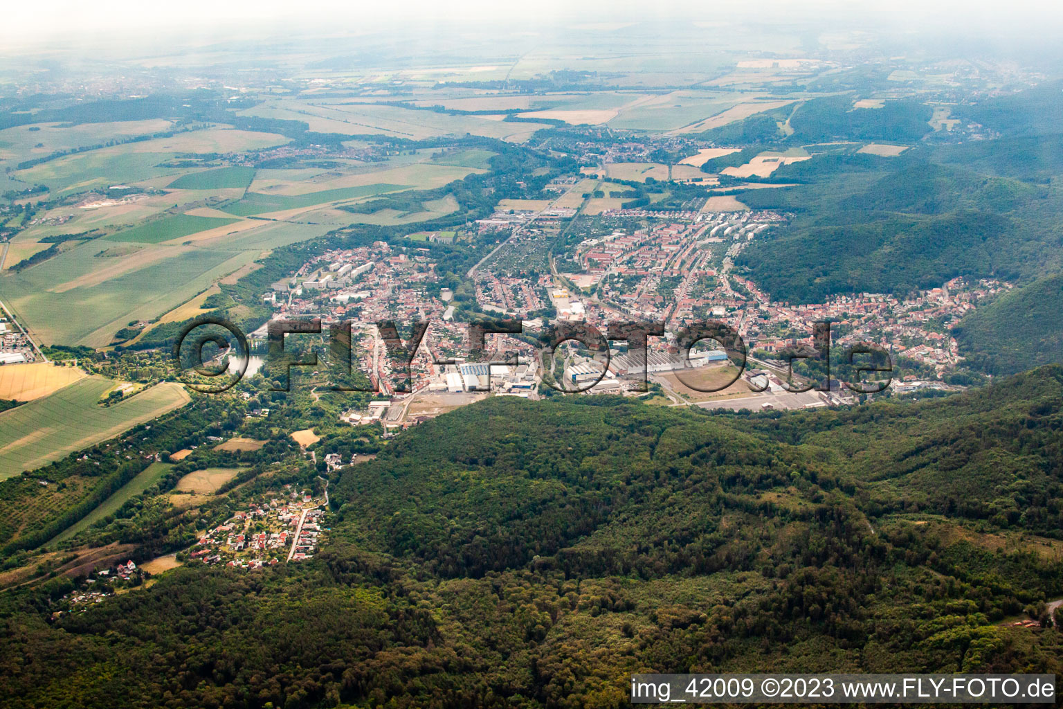 Vue aérienne de De l'ouest à Thale dans le département Saxe-Anhalt, Allemagne