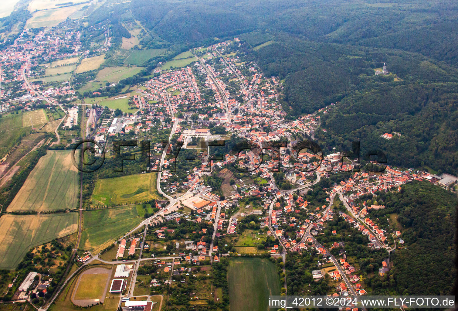 Vue aérienne de Quartier Bad Suderode in Quedlinburg dans le département Saxe-Anhalt, Allemagne