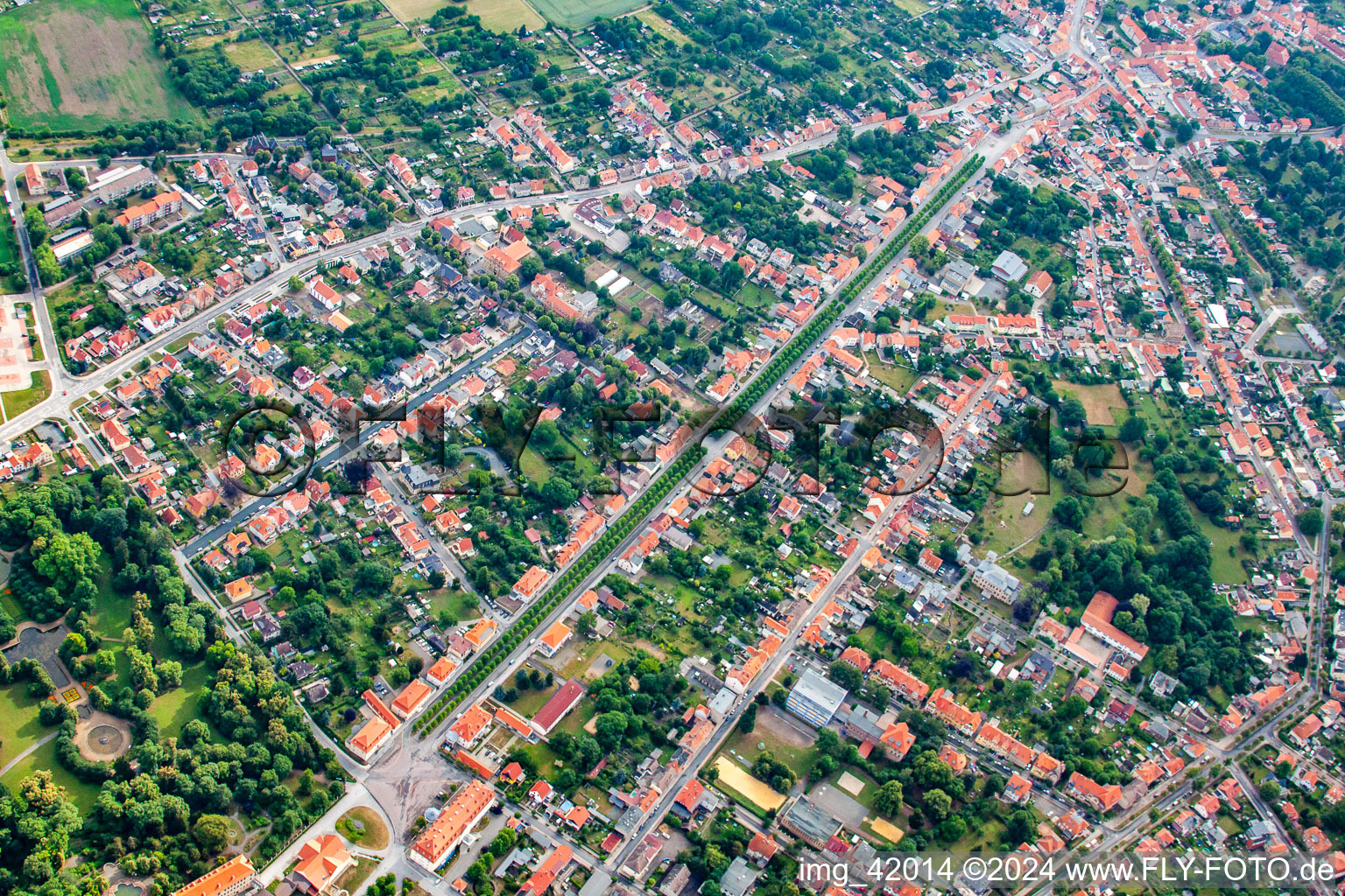 Vue aérienne de Avenue du château à Ballenstedt dans le département Saxe-Anhalt, Allemagne