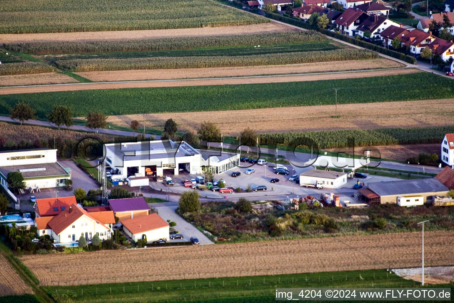 Vue aérienne de Station-service à Freckenfeld dans le département Rhénanie-Palatinat, Allemagne