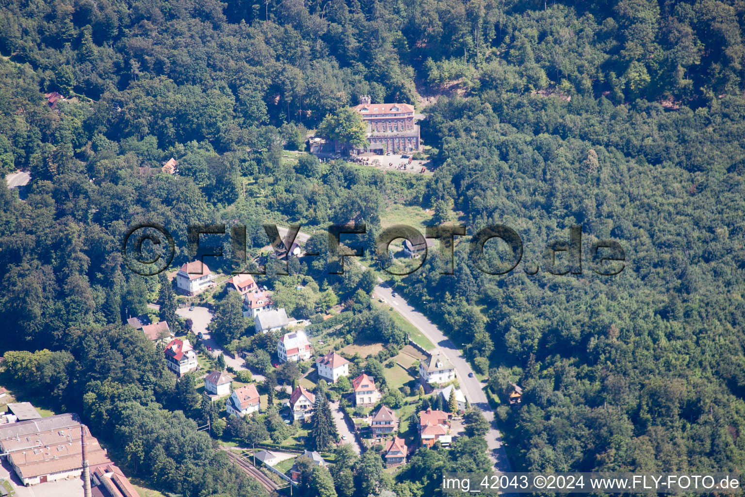 Vue aérienne de Wilhelmshöhe à Ettlingen dans le département Bade-Wurtemberg, Allemagne