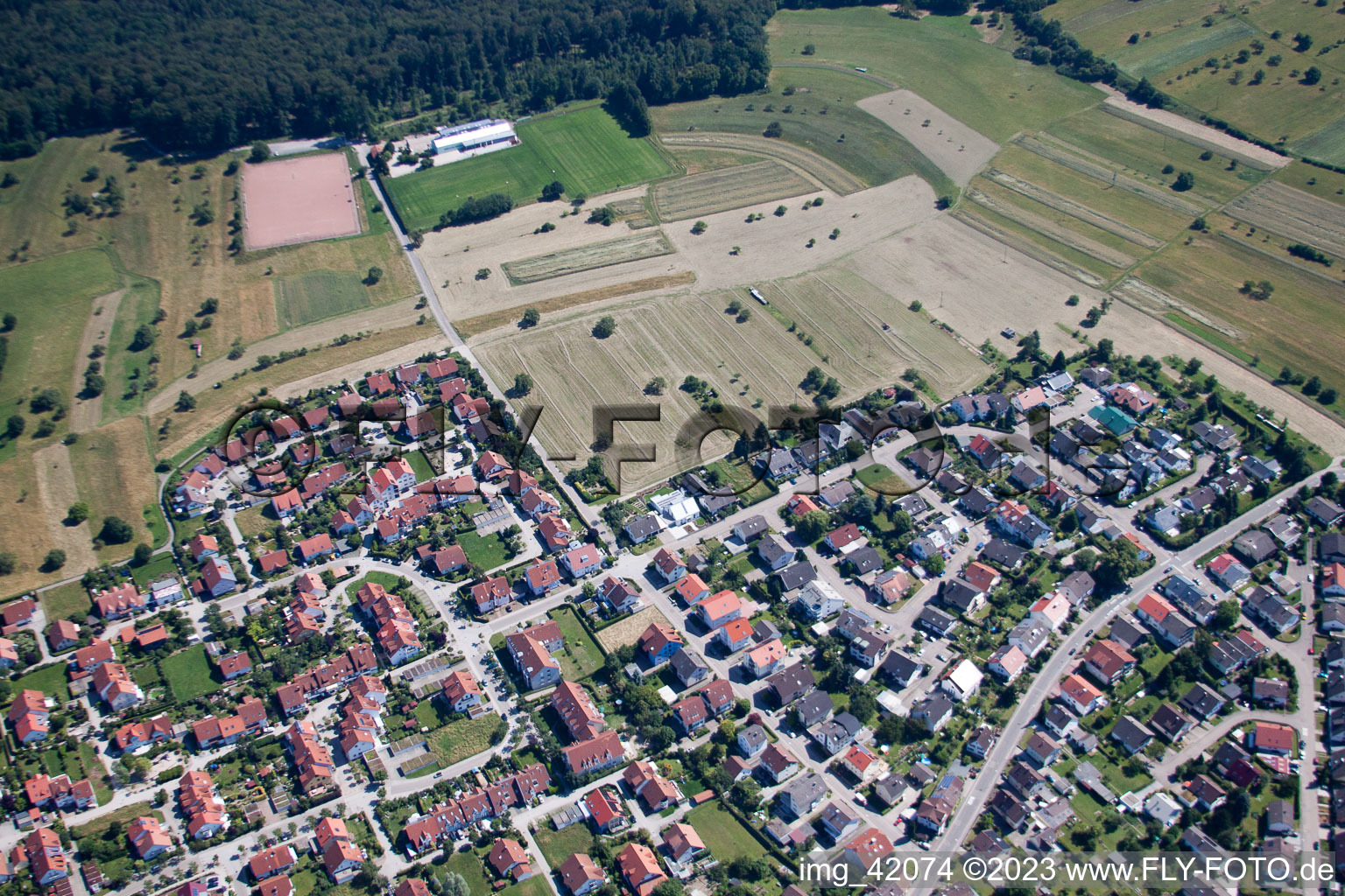 Quartier Spessart in Ettlingen dans le département Bade-Wurtemberg, Allemagne vue du ciel