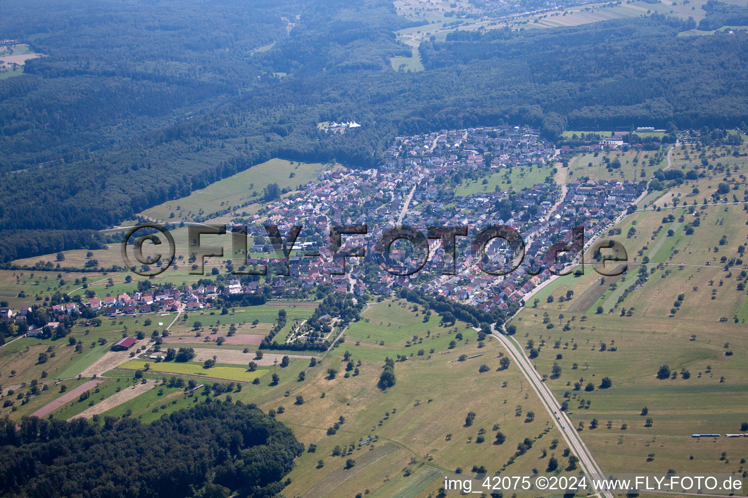 Vue d'oiseau de Quartier Schöllbronn in Ettlingen dans le département Bade-Wurtemberg, Allemagne