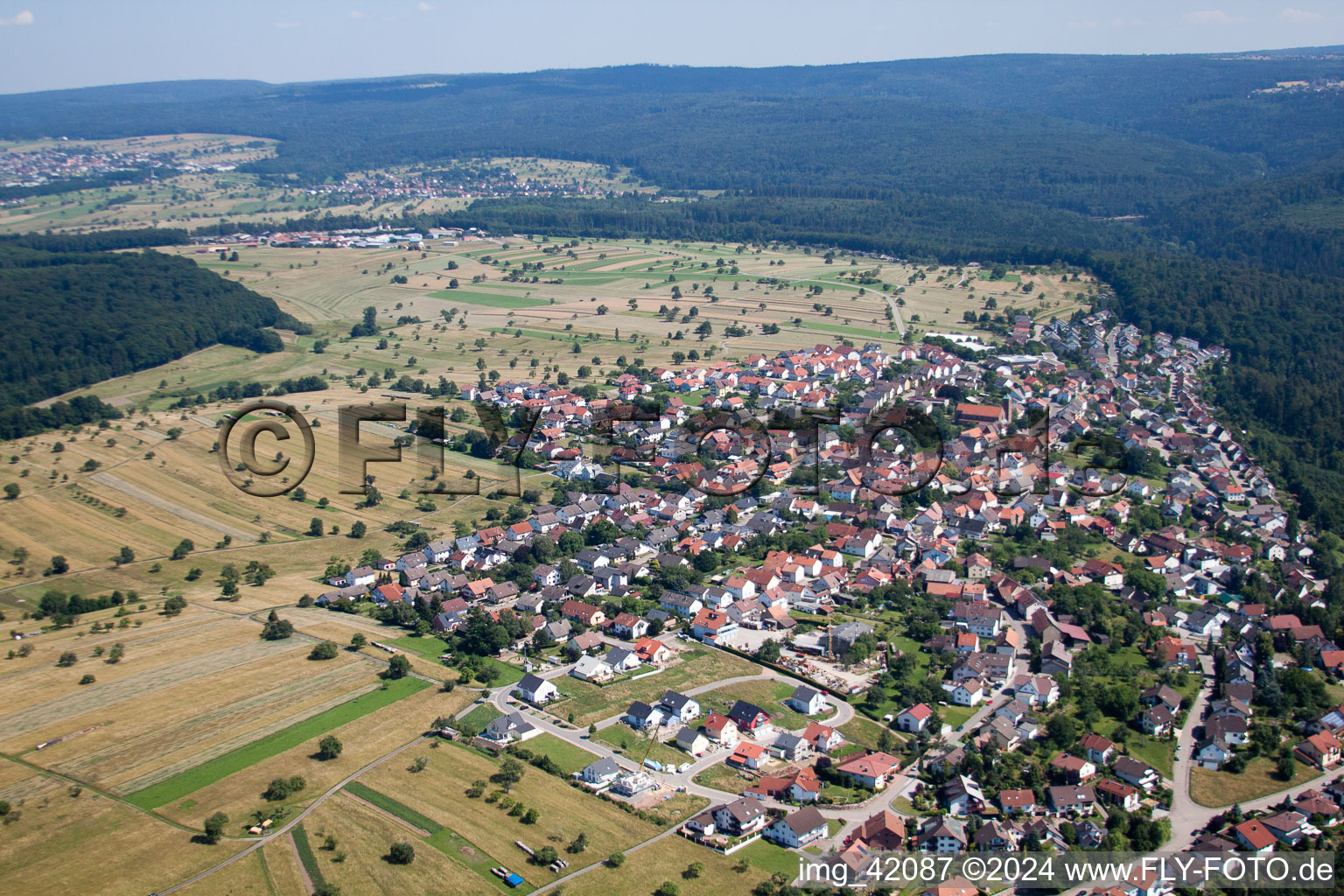 Photographie aérienne de Du nord à le quartier Pfaffenrot in Marxzell dans le département Bade-Wurtemberg, Allemagne