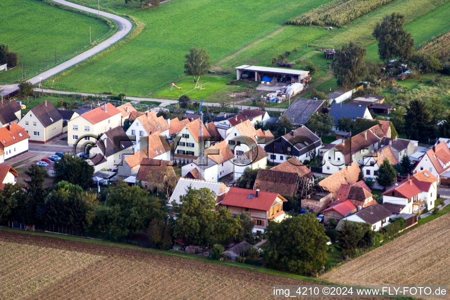 Vue oblique de Sarrestr à Kandel dans le département Rhénanie-Palatinat, Allemagne