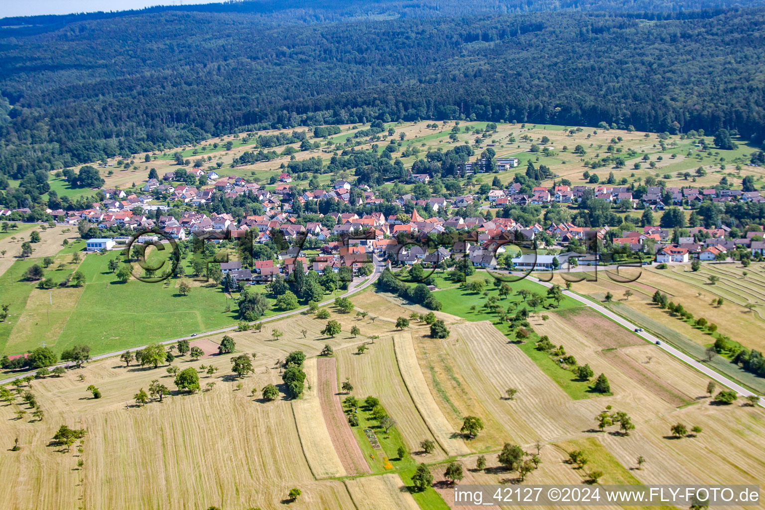 Vue oblique de Quartier Langenalb in Straubenhardt dans le département Bade-Wurtemberg, Allemagne