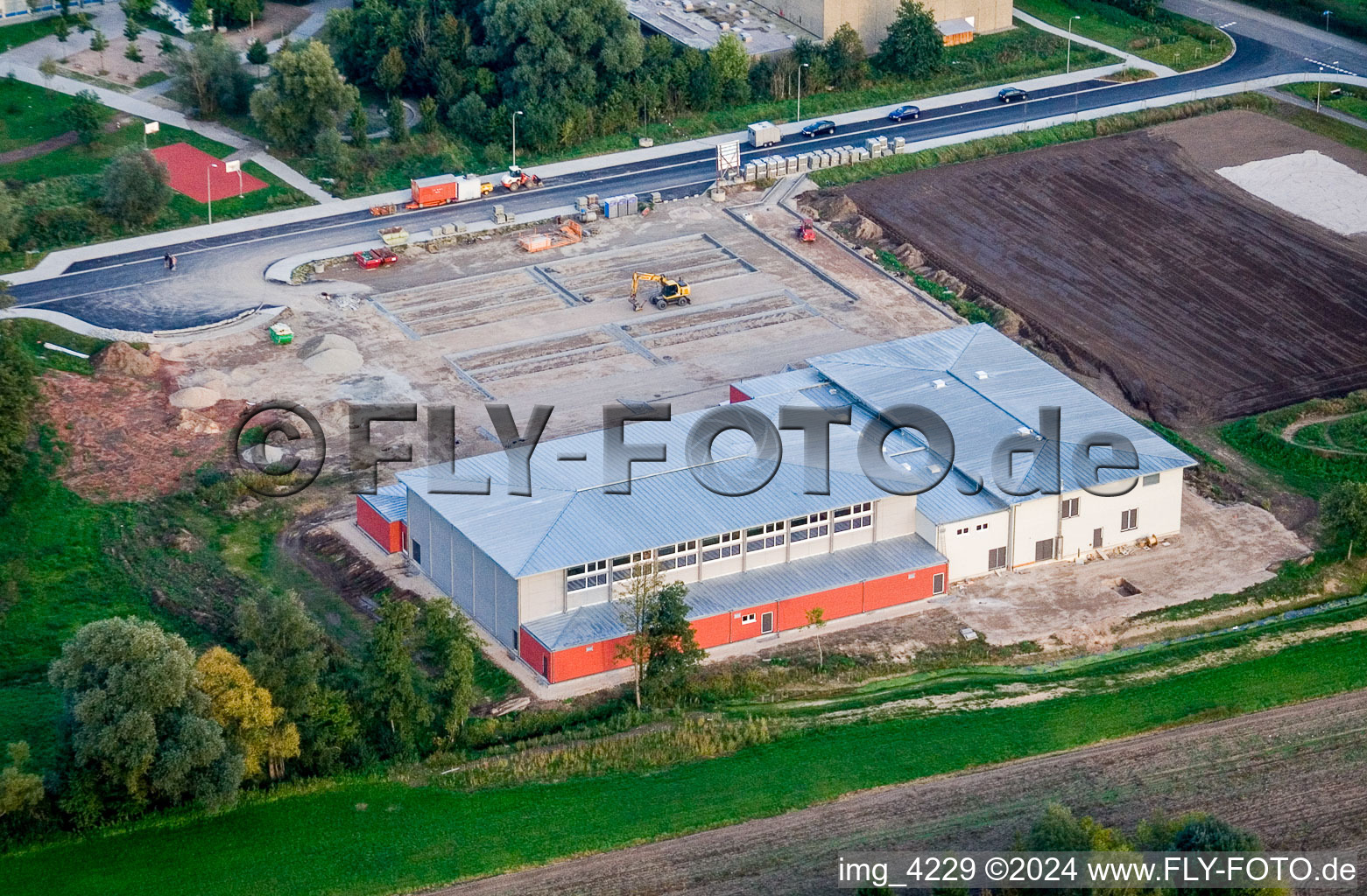 Vue aérienne de Nouvelle salle polyvalente à Kandel dans le département Rhénanie-Palatinat, Allemagne